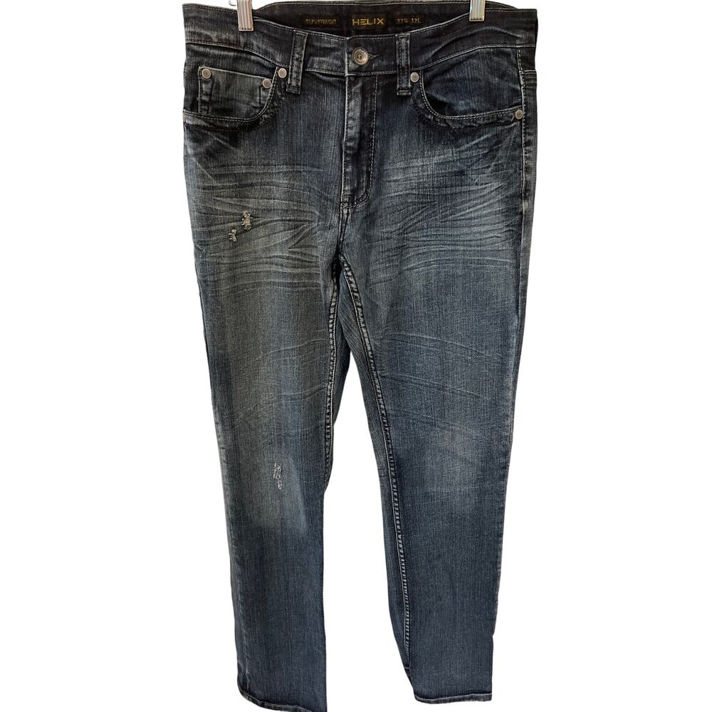 Helix Slim Straight Men's Denim Blue Jeans Size 32 x 32 Skater Grunge Streetwear